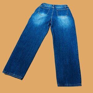 High-waisted Wide-leg Denim Blue Jeans Size Small